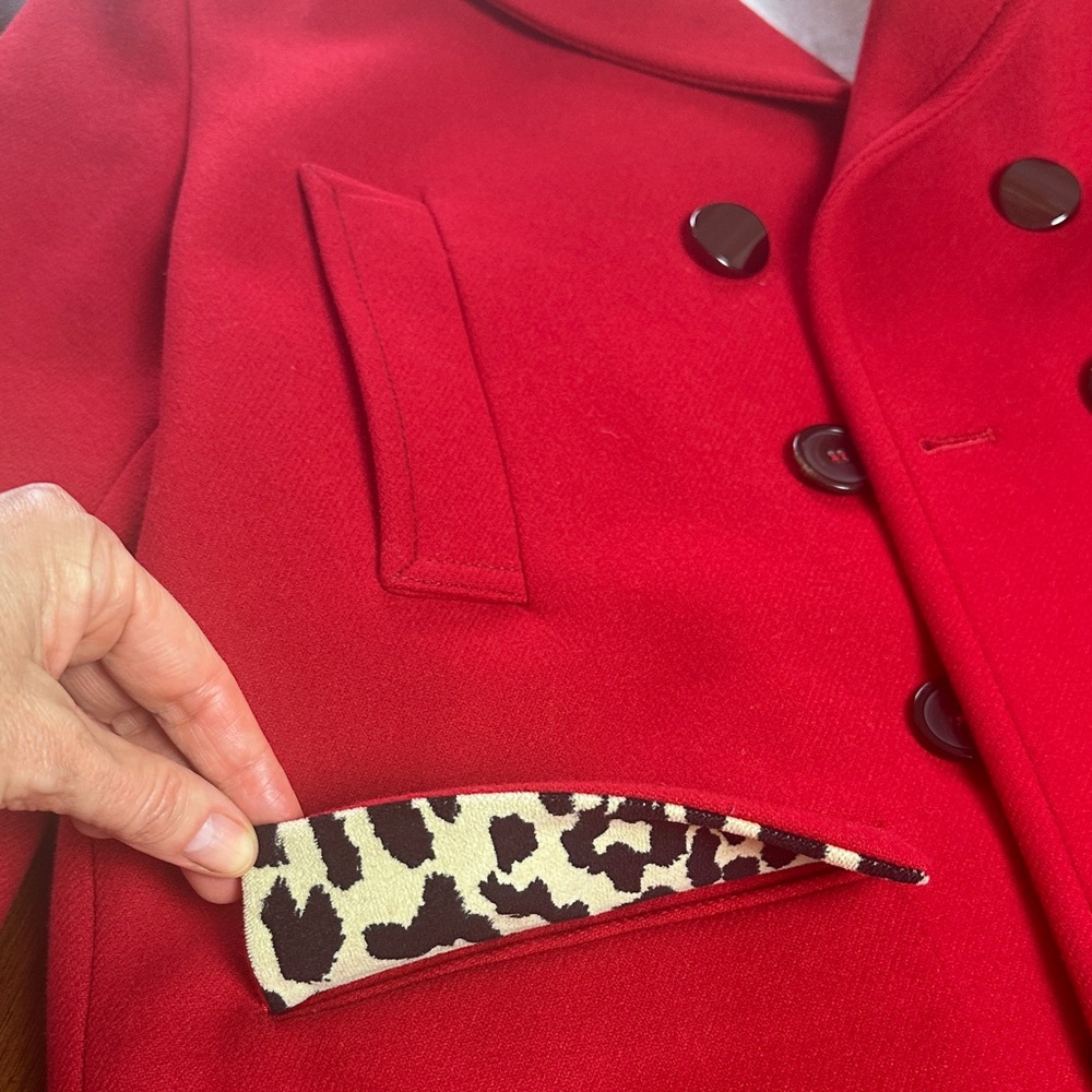 Piazza Sempione Red Wool Double-Breasted Coat – Made in Italy Size 40 - Picture 11 of 16